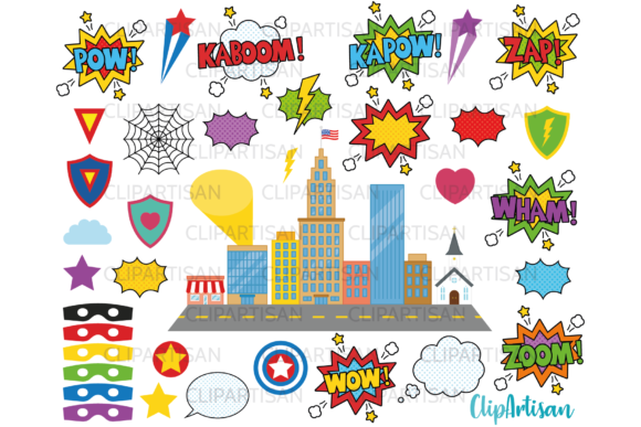 Download Superhero Comic Book Clipart - Comic Collection