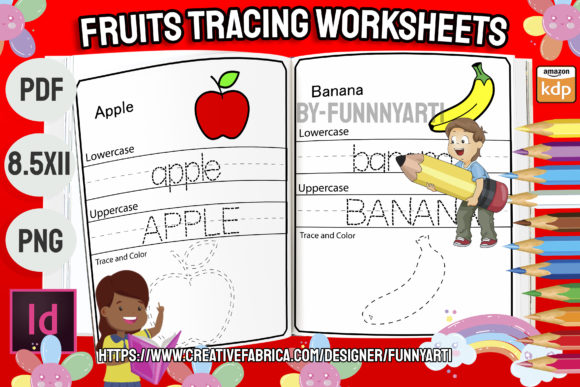 Download Fruits Tracing Worksheets Vol 1 - Premium Resources