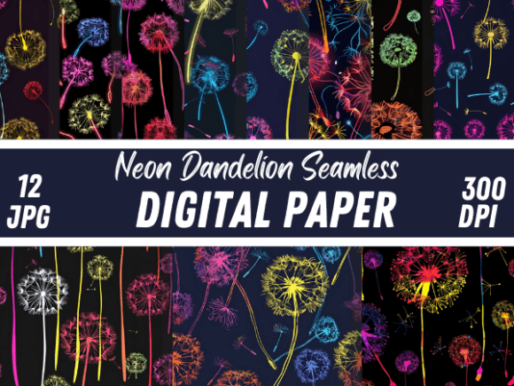 Download Disco Neon Dandelion Bright Backgrounds - Premium Resources