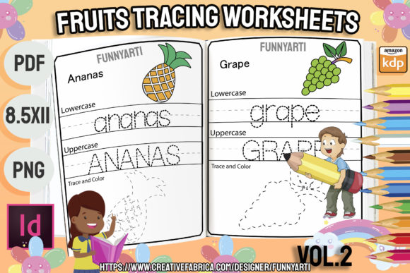 Download Fruits Tracing Worksheets Vol 2 - Premium Resources
